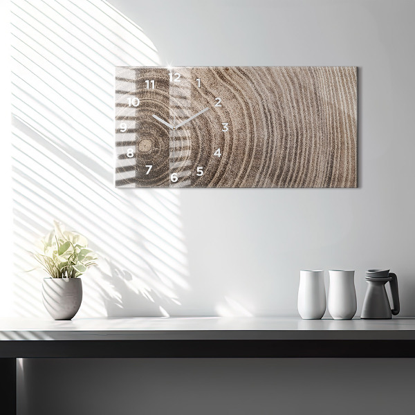 Horizontální hodiny na skle Kmen stromu