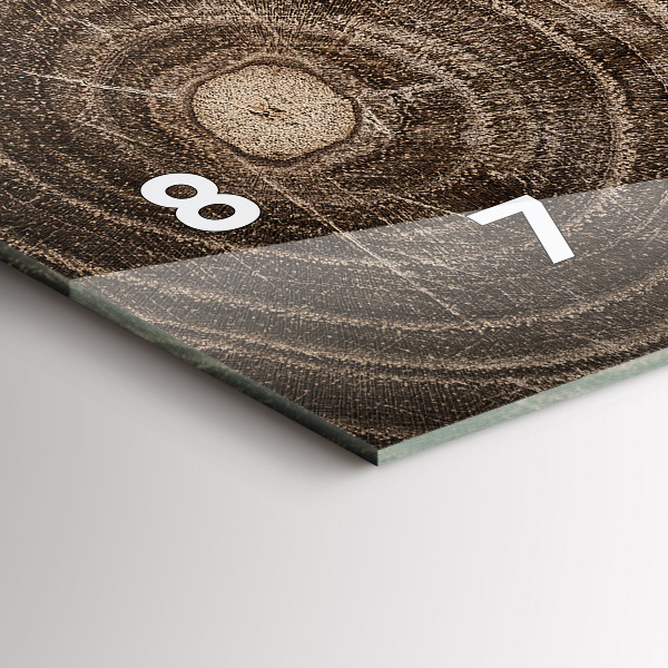 Horizontální hodiny na skle Kmen stromu