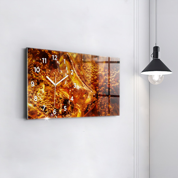 Horizontální skleněné hodiny na stěnu Detail nápoje