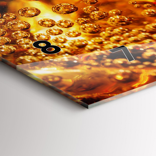 Horizontální skleněné hodiny na stěnu Detail nápoje