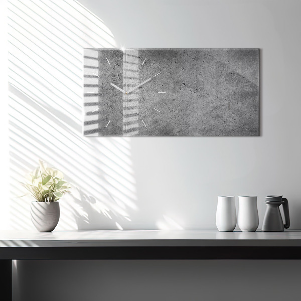 Horizontální skleněné hodiny na stěnu Průmyslová zeď