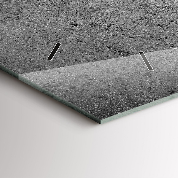 Horizontální skleněné hodiny na stěnu Průmyslová zeď