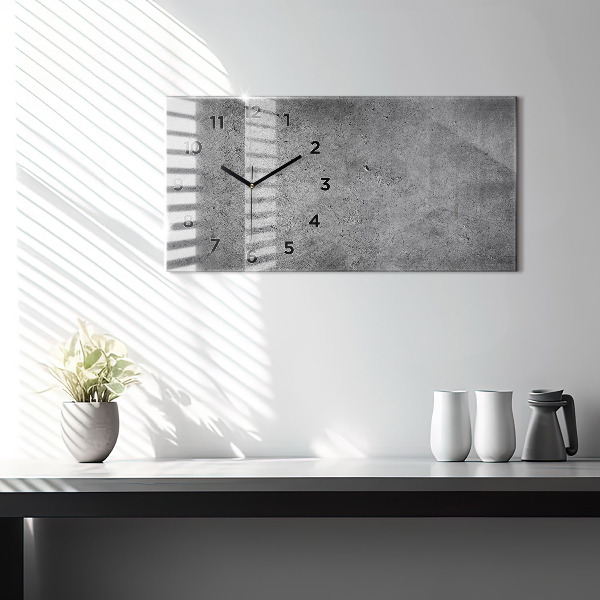 Horizontální skleněné hodiny na stěnu Průmyslová zeď