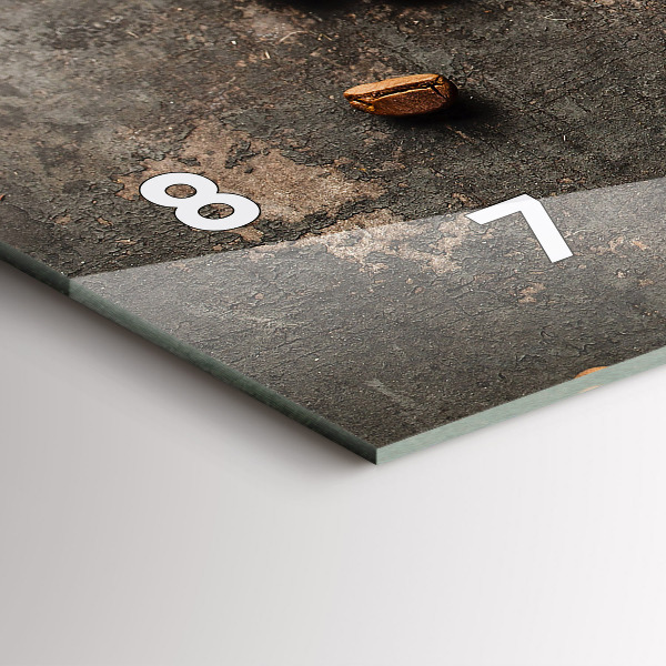 Horizontální skleněné hodiny na stěnu Pytel kávových zrn