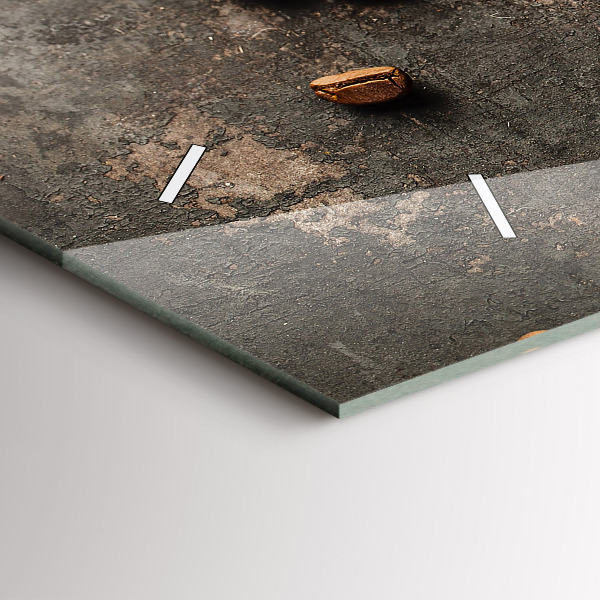 Horizontální skleněné hodiny na stěnu Pytel kávových zrn