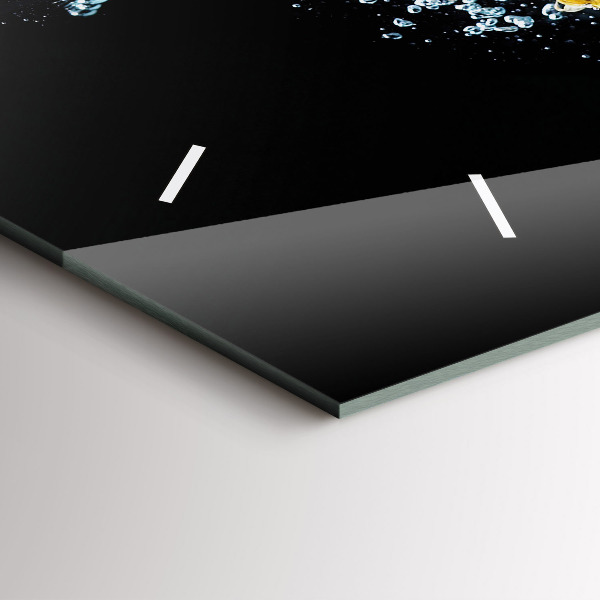 Horizontální skleněné hodiny na stěnu Ananas