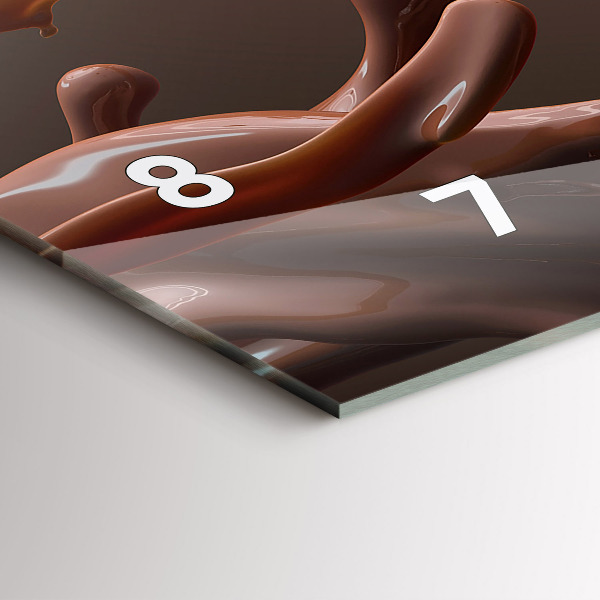 Horizontální skleněné hodiny na stěnu Kakao