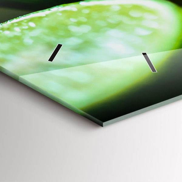 Horizontální skleněné hodiny na stěnu Kousky vápna