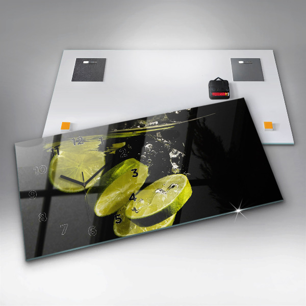 Horizontální skleněné hodiny na stěnu Limes