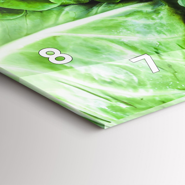 Horizontální skleněné hodiny na stěnu Zelená zelenina