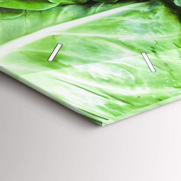 Horizontální skleněné hodiny na stěnu Zelená zelenina