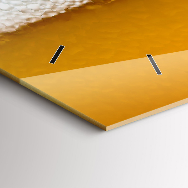 Horizontální skleněné hodiny na stěnu Detail piva