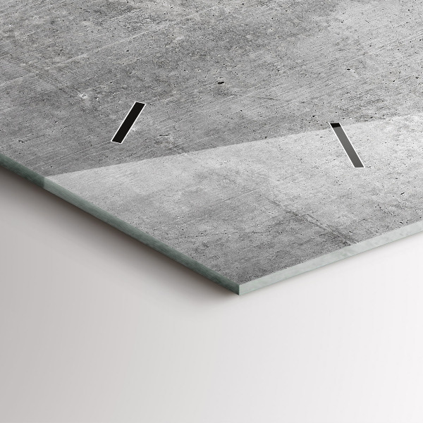 Horizontální skleněné hodiny na stěnu Surová zeď