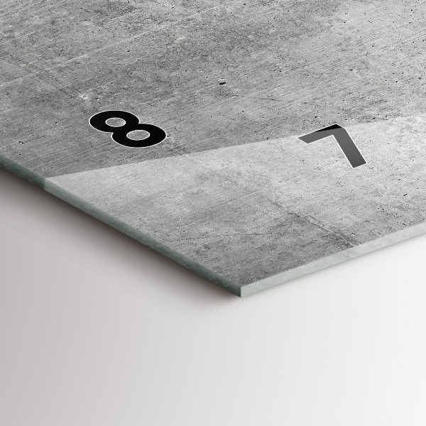 Horizontální skleněné hodiny na stěnu Surová zeď