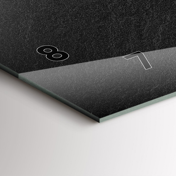 Horizontální skleněné hodiny na stěnu Tmavá skála