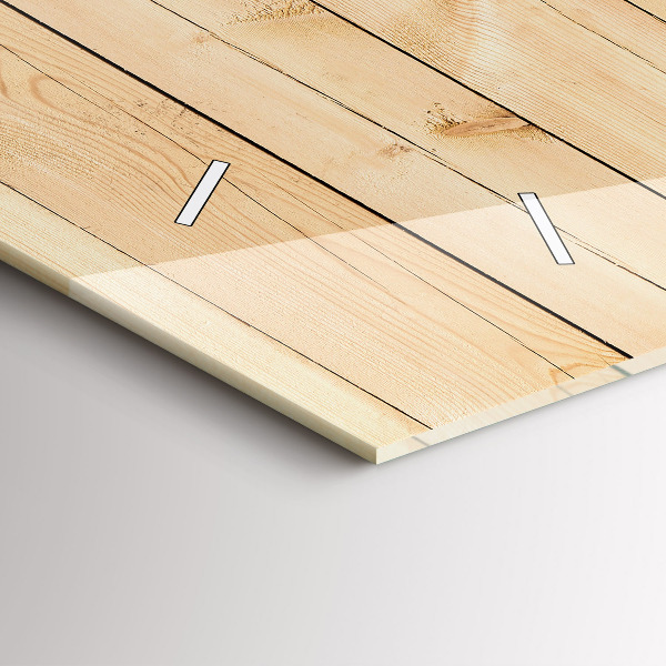 Horizontální skleněné hodiny na stěnu Dřevěná prkna