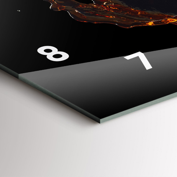 Horizontální skleněné hodiny na stěnu Rozlitý nápoj