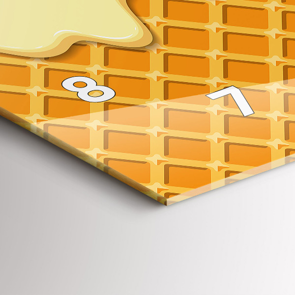 Horizontální skleněné hodiny na stěnu Oplatky a zmrzlina