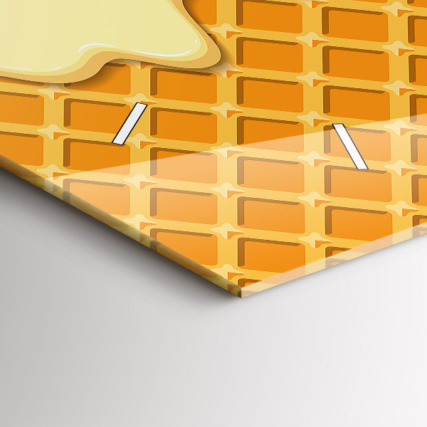 Horizontální skleněné hodiny na stěnu Oplatky a zmrzlina