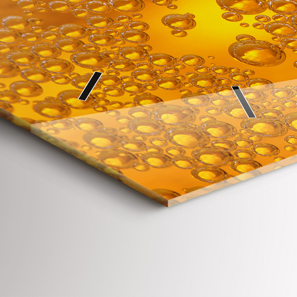 Horizontální skleněné hodiny na stěnu Pivo