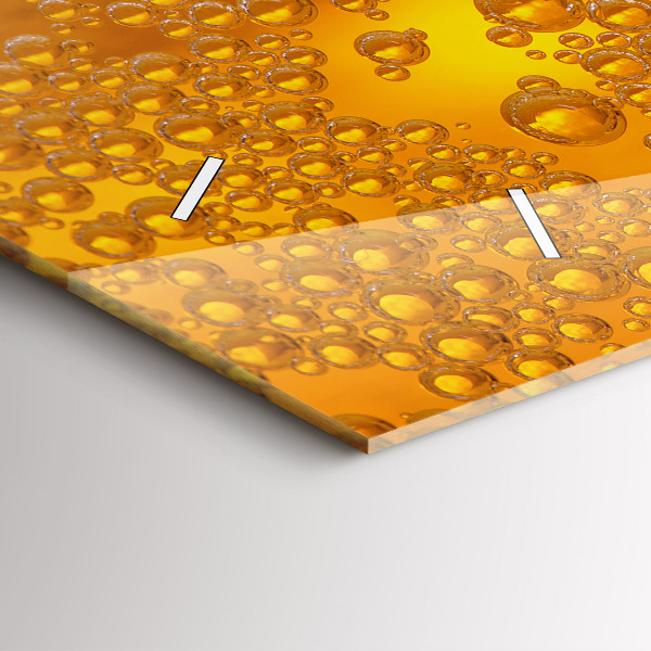 Horizontální skleněné hodiny na stěnu Pivo