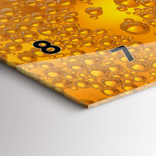 Horizontální skleněné hodiny na stěnu Pivo