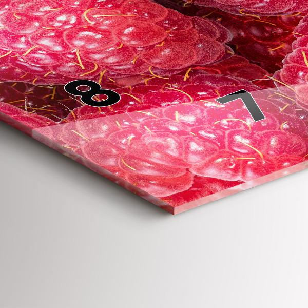 Horizontální skleněné hodiny na stěnu Borůvky a maliny