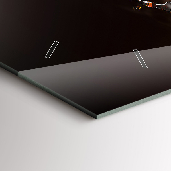 Horizontální skleněné hodiny na stěnu Horká káva