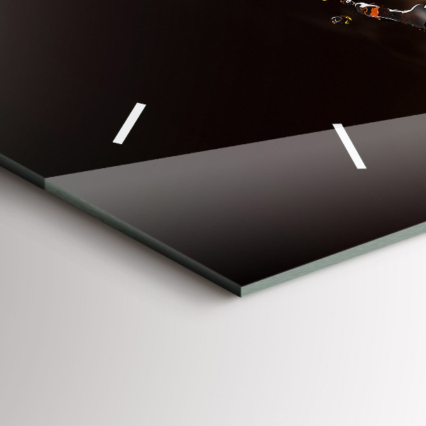 Horizontální skleněné hodiny na stěnu Horká káva