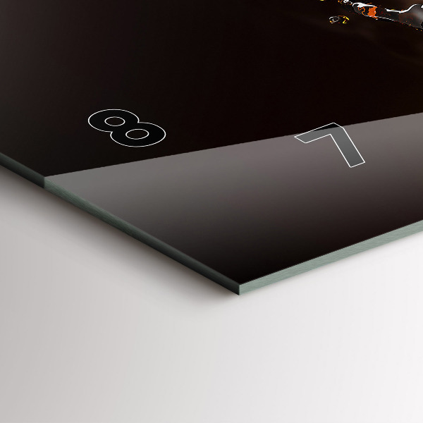 Horizontální skleněné hodiny na stěnu Horká káva