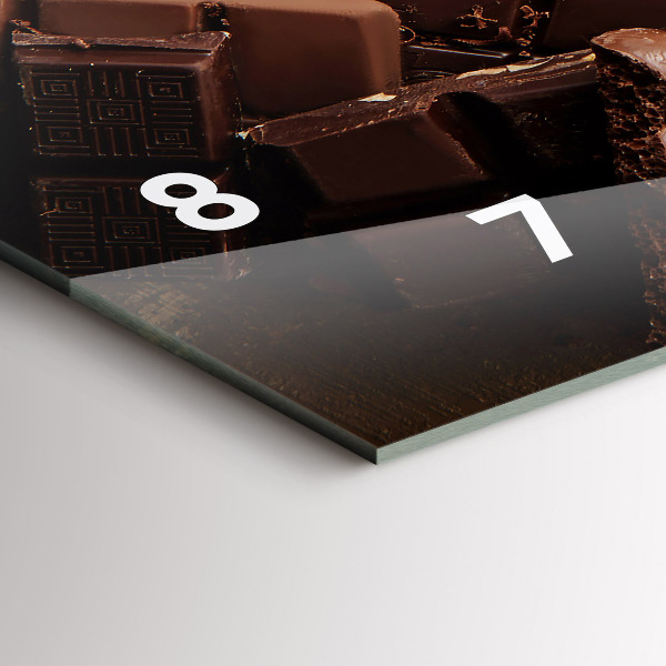 Horizontální skleněné hodiny na stěnu Čokoládové tyčinky