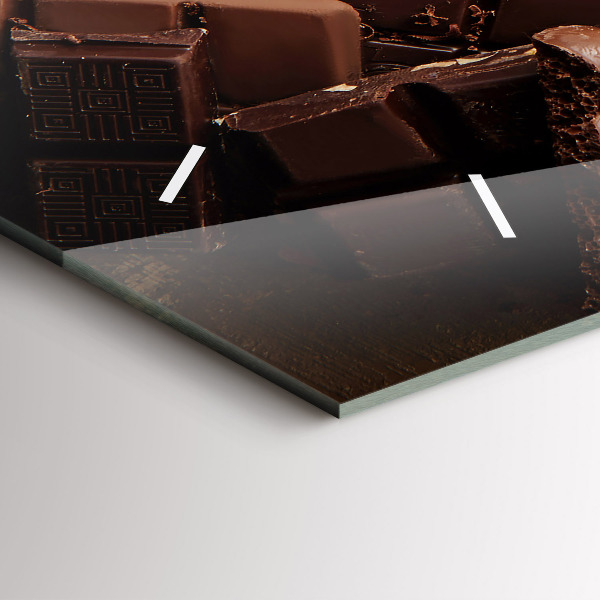 Horizontální skleněné hodiny na stěnu Čokoládové tyčinky