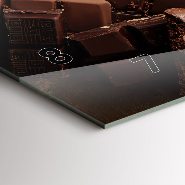 Horizontální skleněné hodiny na stěnu Čokoládové tyčinky