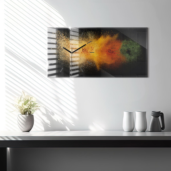 Horizontální skleněné hodiny na stěnu Rozsypané koření