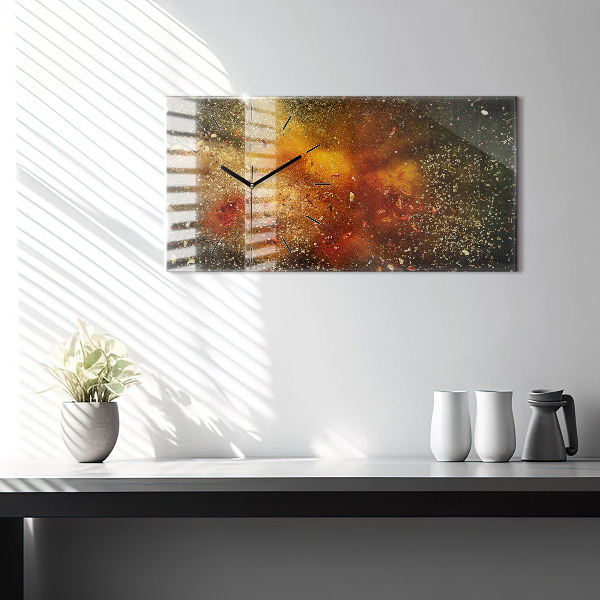 Horizontální skleněné hodiny na stěnu Abstrakce koření