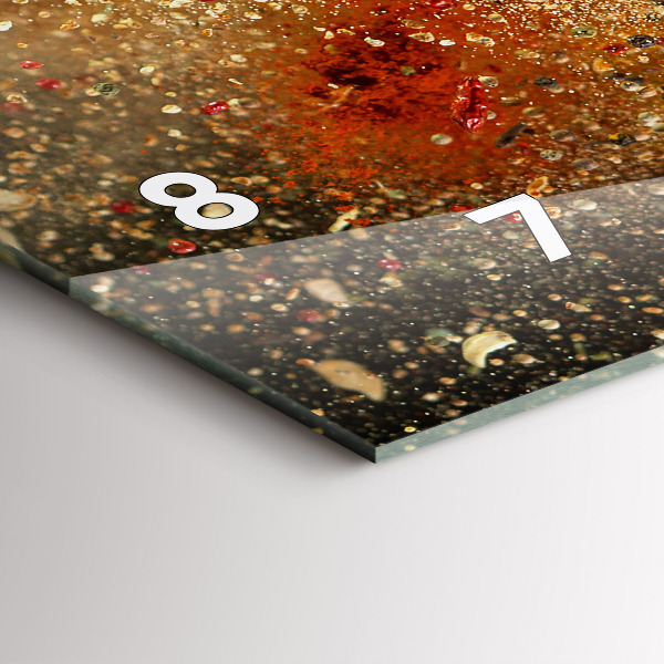 Horizontální skleněné hodiny na stěnu Abstrakce koření