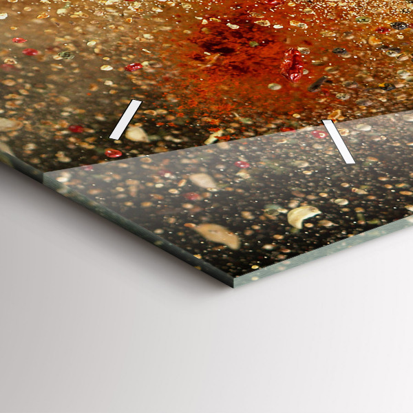 Horizontální skleněné hodiny na stěnu Abstrakce koření