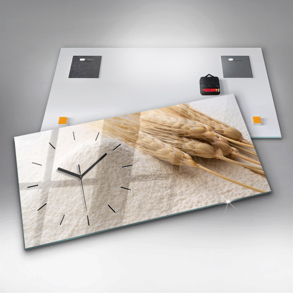 Horizontální skleněné hodiny na stěnu Mouka