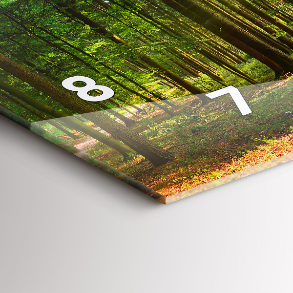 Horizontální skleněné hodiny na stěnu Lesní východ slunce