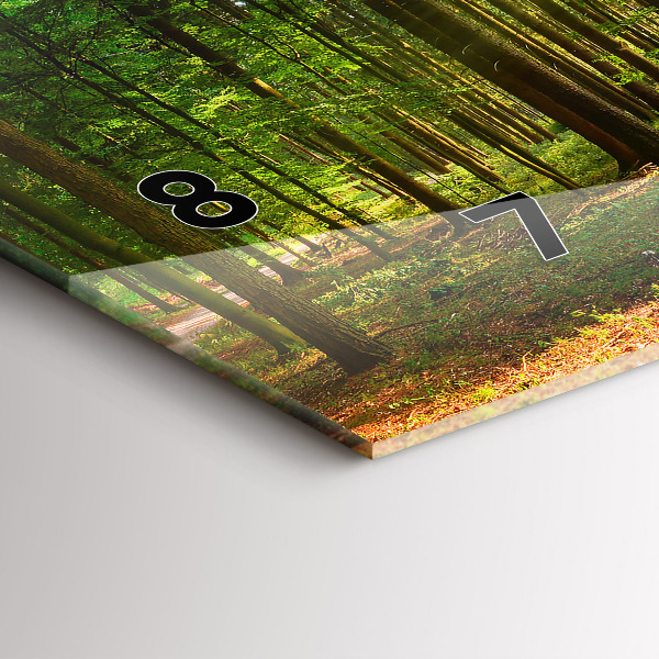 Horizontální skleněné hodiny na stěnu Lesní východ slunce