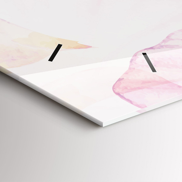 Horizontální hodiny na skle Akvarelové okvětní lístky