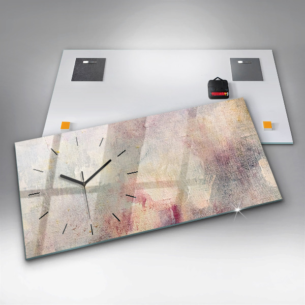 Horizontální hodiny na skle Malovaná abstrakce