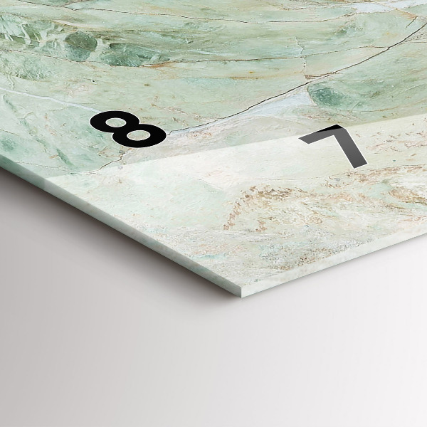 Horizontální hodiny na skle Textura mramorového kamene