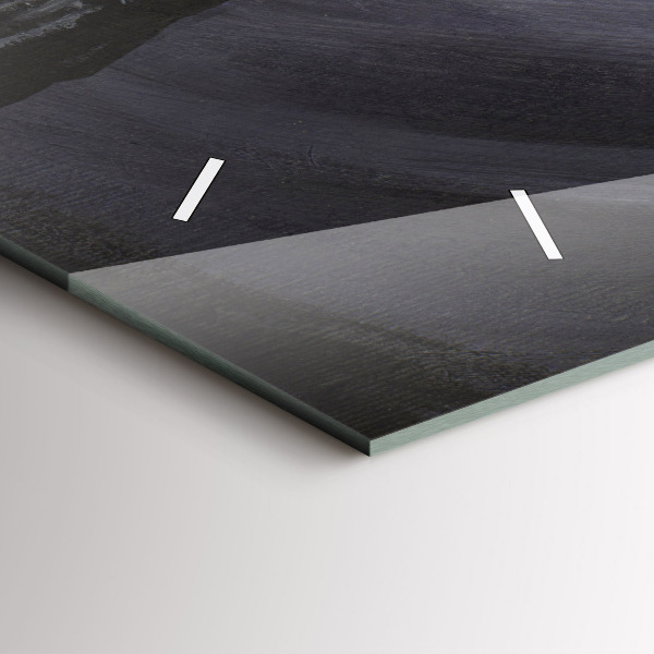 Horizontální skleněné hodiny na stěnu Havran v měsíčním světle