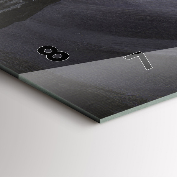 Horizontální skleněné hodiny na stěnu Havran v měsíčním světle