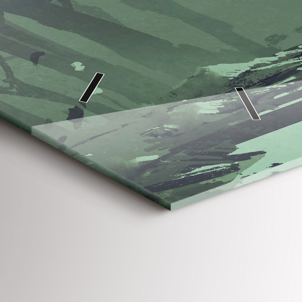 Horizontální skleněné hodiny na stěnu Samuraj v lese