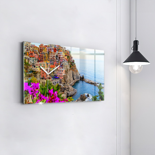 Horizontální hodiny na skle Pobřeží Cinque Terre