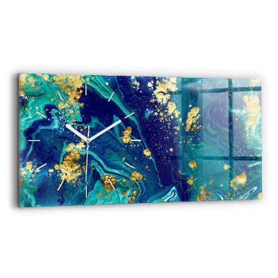 Horizontální hodiny na skle Moderní abstrakce