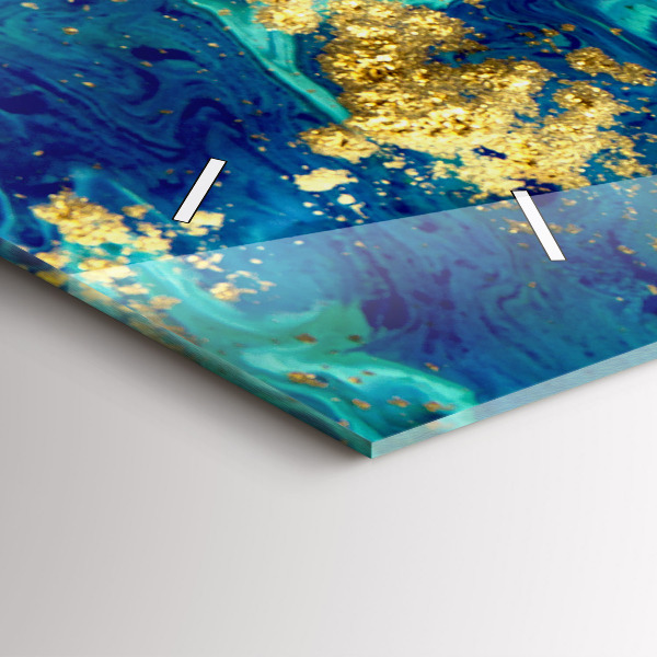 Horizontální hodiny na skle Moderní abstrakce