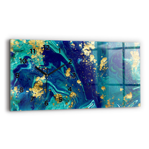 Horizontální hodiny na skle Moderní abstrakce